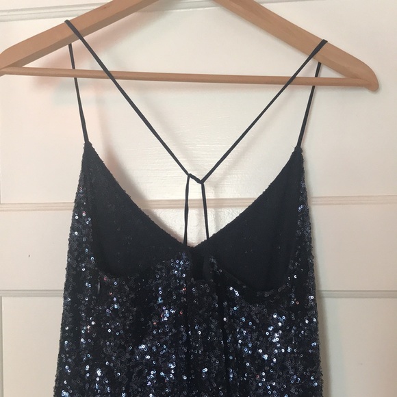 Midnight blue sequin mini swing dress - Picture 4 of 4